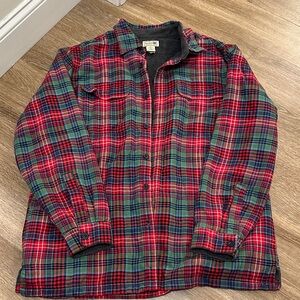 LL Bean Fleece Lined Flannel Shirt